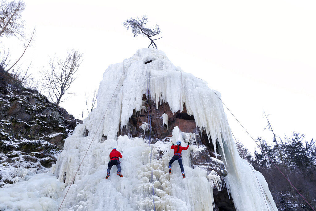 APTOPIX Czech Republic Weather Ice Wall